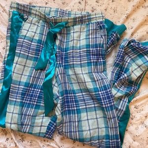 LaVieEnRose Blue Plaid PJ Pants